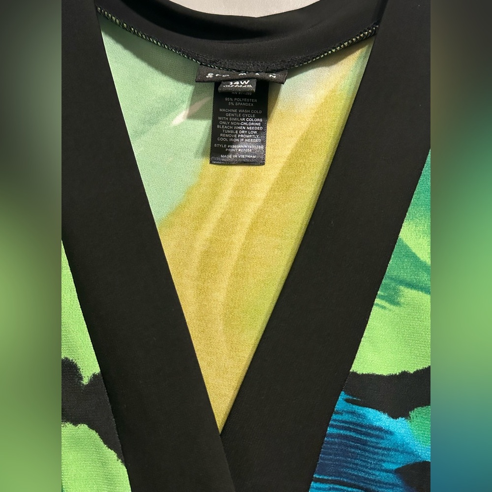 EnFocus Women-Floral Black/Blue/Green/Yellow-Maxi Dress-Size 14W-Worn Once - Picture 6 of 10